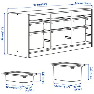 Mueble IKEA TROFAST blanco con cajas verdes