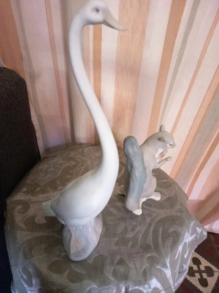 Figuras Lladro cisne y ardilla