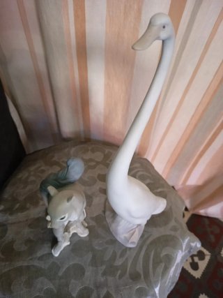 Figuras Lladro cisne y ardilla