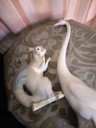 Figuras Lladro cisne y ardilla