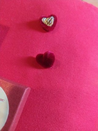 Orecchini Cuore Velluto Rosso