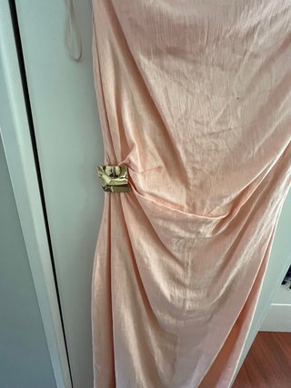 Vestido Zara rosa drapeado talla S