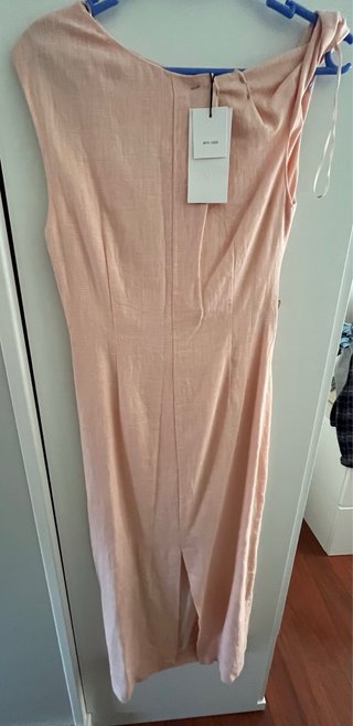 Vestido Zara rosa drapeado talla S