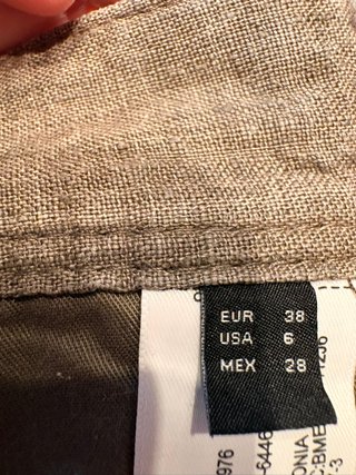 Pantalón Massimo Dutti kick flare lino marrón