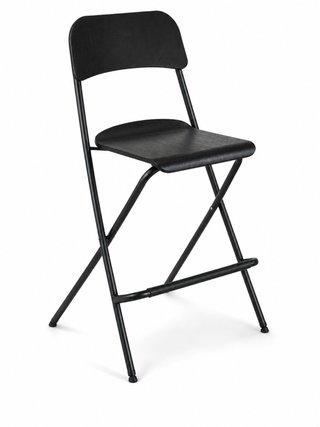 Taburete Plegable Madera Negra y Metal