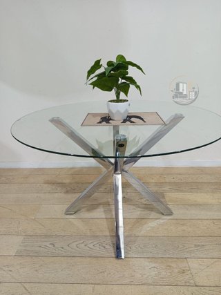 Mesa Redonda de Cristal Templado