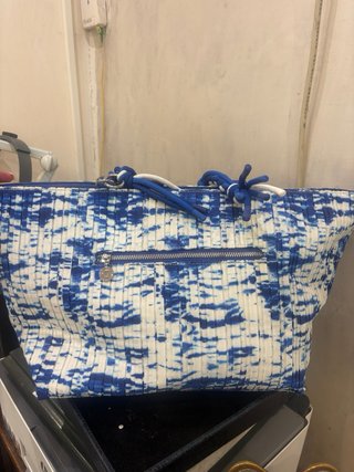 Bolso Desigual shopper blanco y azul