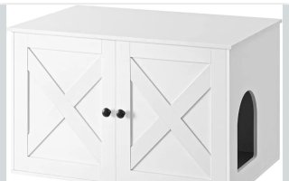 Mueble arenero para gatos blanco