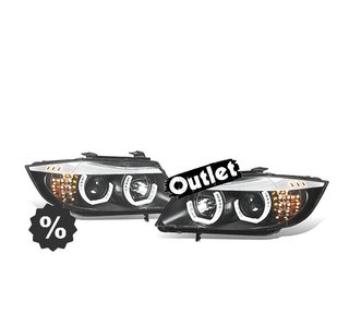 DW FAROS BMW E90 E91 05-08 OJOS ANGEL LED 3D FONDO NEGRO R14