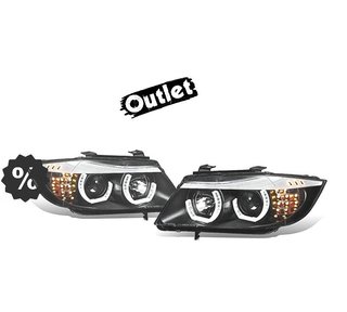 DW FAROS BMW E90 E91 05-08 OJOS ANGEL LED 3D FONDO NEGRO R14