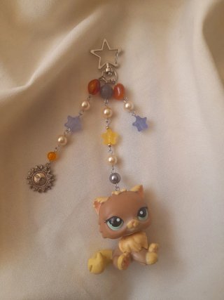 Porta-chaves LPS Gato com estrelas e sol