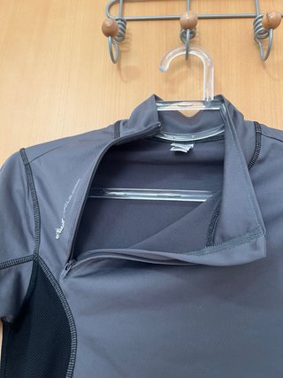 Maillot Ciclismo Btwin Gris Media Cremallera