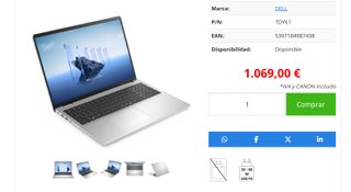 Portátil Dell DC16250 16" i7-150U 16GB 512GB Win11