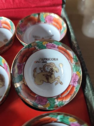 Set 12 Tazzine Sake Porcellana Cinese Zodiaco