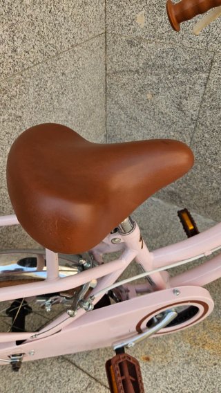 Bicicleta infantil, color rosa, 14 pulgadas.