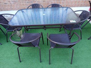 MESA DE CRISTAL TEMPLADO + 6 Sillas