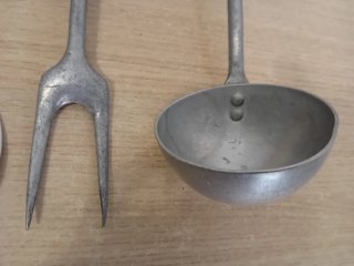 Lote 4 Utensilios Cocina Años 60 Madera Metal