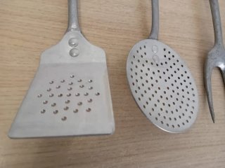 Lote 4 Utensilios Cocina Años 60 Madera Metal