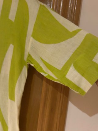 Vestido Lino Woman Limited T L verde/blanco