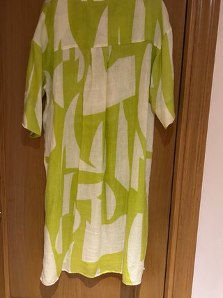 Vestido Lino Woman Limited T L verde/blanco