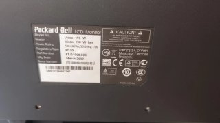 Monitor Packard Bell 19 Video 190W
