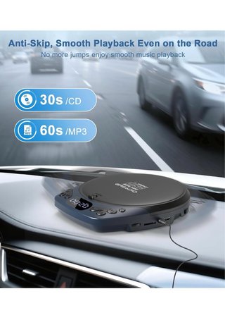 Reproductor CD Greadio Portátil con Auriculares