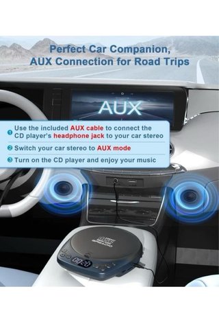 Reproductor CD Greadio Portátil con Auriculares