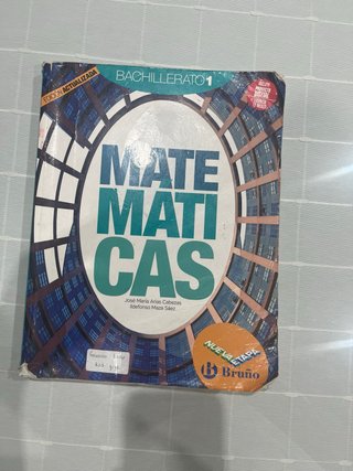 Libro matemáticas 1° Bachillerato Ciencias.