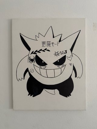 Cuadro Gengar Duki Hecho a Mano