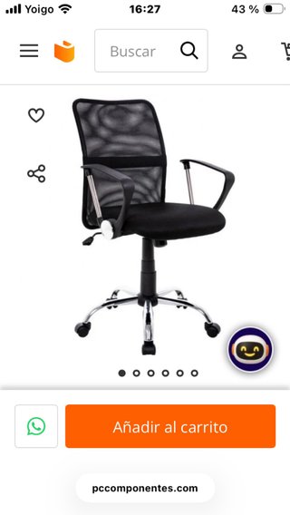 2 Sillas de Escritorio Negras modelo Columbia