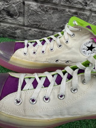 Converse bianche e rosa taglia 42