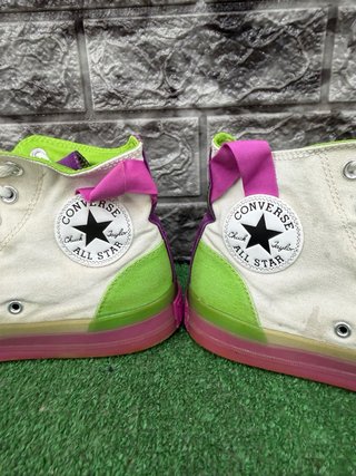 Converse bianche e rosa taglia 42