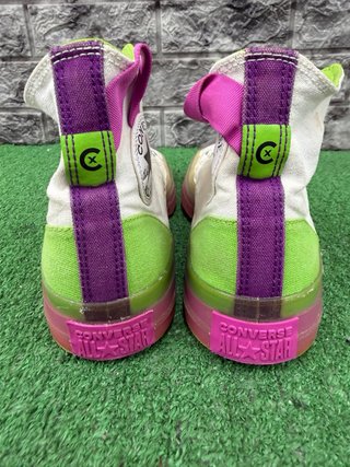 Converse bianche e rosa taglia 42