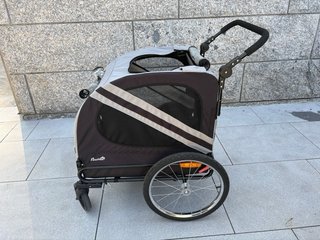 Carrito para perro beige y negro