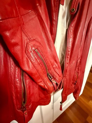 Chaqueta Piel Roja Massimo Dutti Talla s