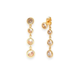 Pendientes Largos Eclipse Cristal Dorados