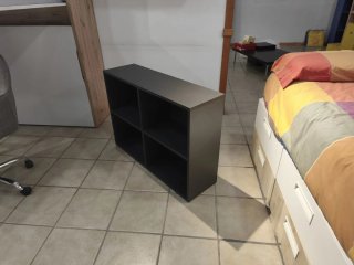 Mueble organizador negro 4 cubos