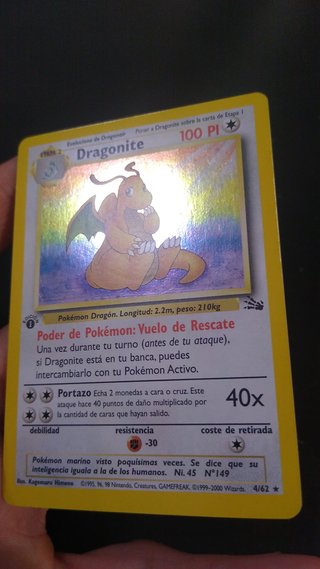 Dragonite Holo Fósil 1ª Edición Español