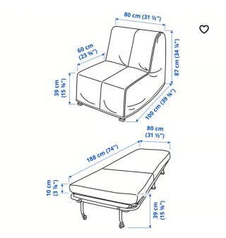 Sillón cama IKEA verde