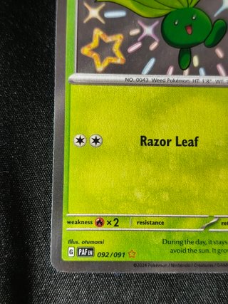 Oddish 092/091 Paldean Fates Shiny NM