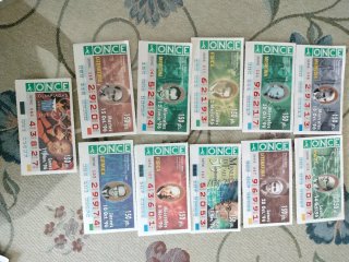 Lote 8 cupones ONCE antiguos