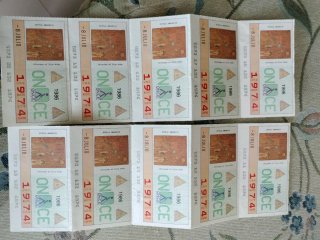 Lote 8 cupones ONCE antiguos