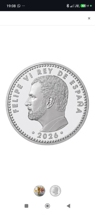 Moneda Plata Mundial Fútbol 2026 España