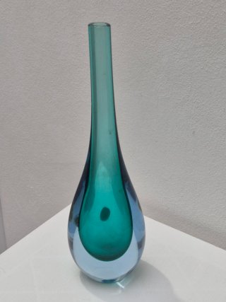 Vaso Vetro Sommerso Vintage Blu/Teal