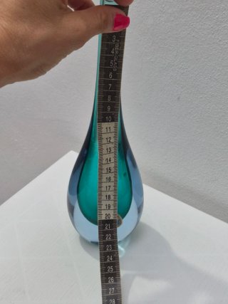 Vaso Vetro Sommerso Vintage Blu/Teal