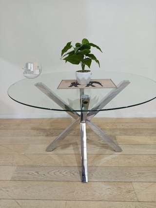 Mesa Redonda de Cristal Templado