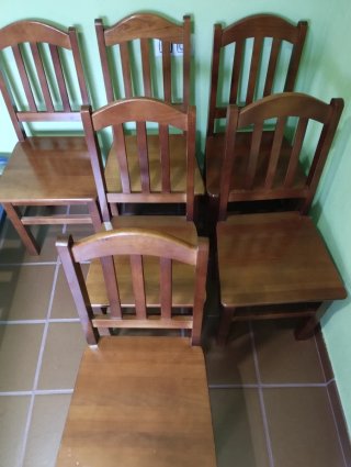Sillas de Comedor de Madera. 6 uds disponibles