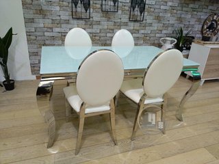 Conjunto Mesa + 4 Sillas Estilo Vanguardia