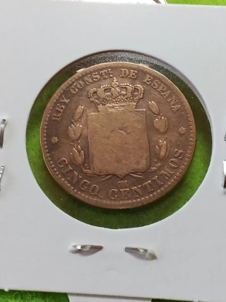 Moneda Alfonso XII 5 cts 1879