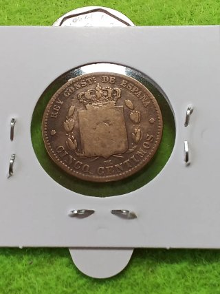 Moneda Alfonso XII 5 cts 1879